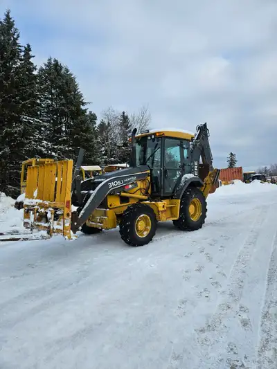 For sale John Deere 310SJ backhoe 4x4 extend a boom all good rubber all around has quick attach on f...