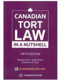 Canadian Tort Law in a Nutshell 5E 9780779889099