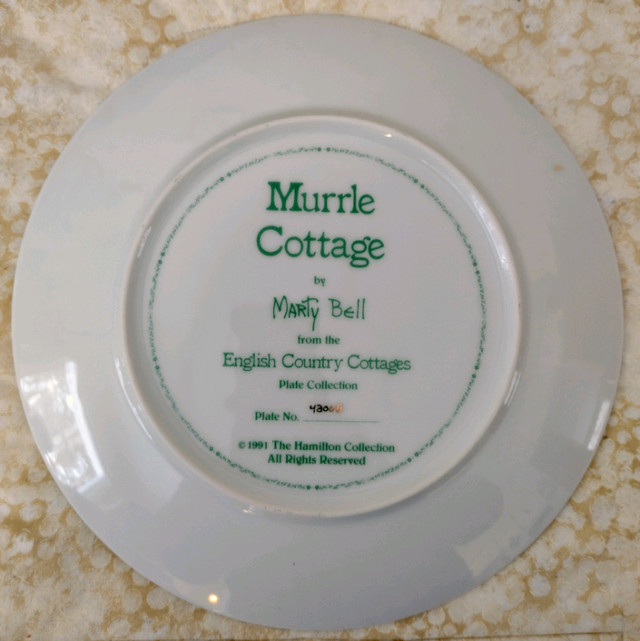 Vintage Murrle  Cottage Marty Bell Collector Plate in Arts & Collectibles in Muskoka - Image 3