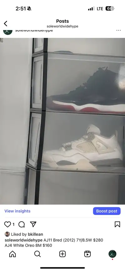 AJ4 White Oreo 8M $160, View more