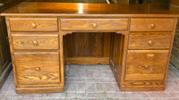 Executive Desk SOLID OAK W/ Filing Cabinet Brand New Condition
