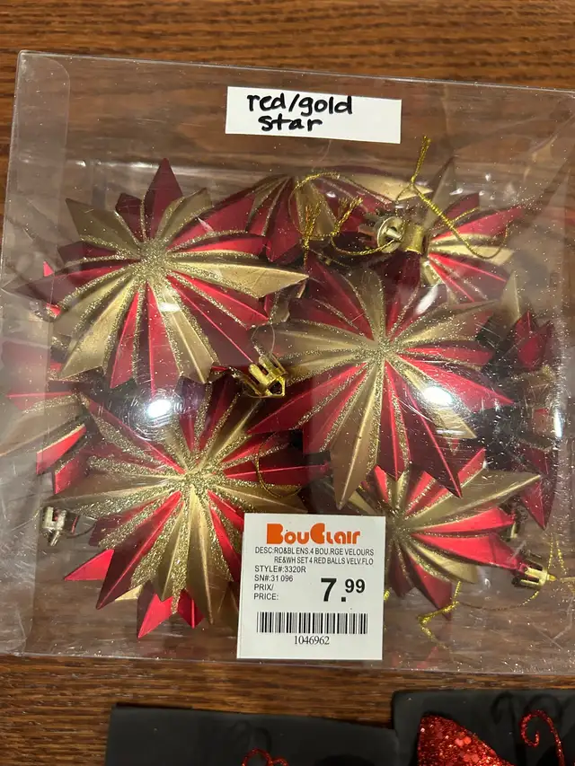 Complete set red and gold theme ornaments for Xmas tree62863272826627124