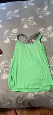 Lululemon swoop back gym tank size 6 built in bra, View more