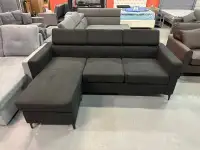 Brand new charcoal fabric sectional sofa on sale 