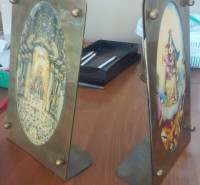 2 Large Brass Bookends or Picture Frames