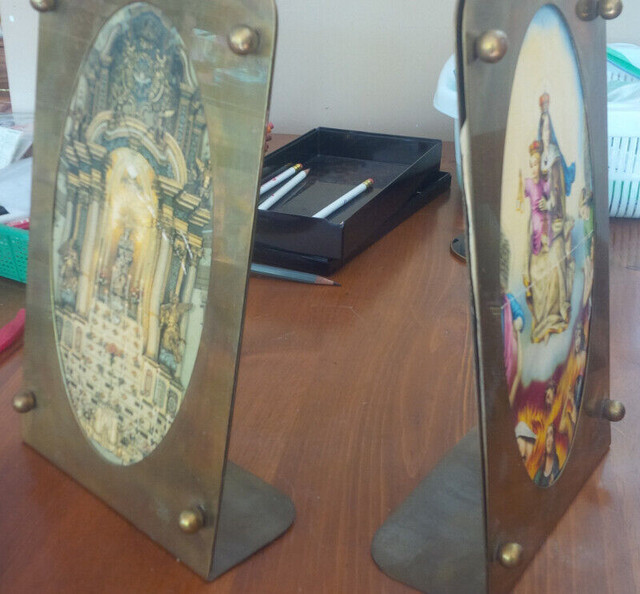 2 Large Brass Bookends or Picture Frames in Arts & Collectibles in Stratford