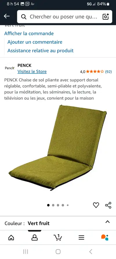 Hochelaga* Chaise ajustable a différents angles, neuf, pour méditation ou s'assoir confortablement a...