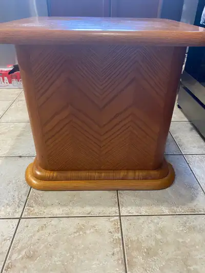 two solid wood end tables gently used , View more
