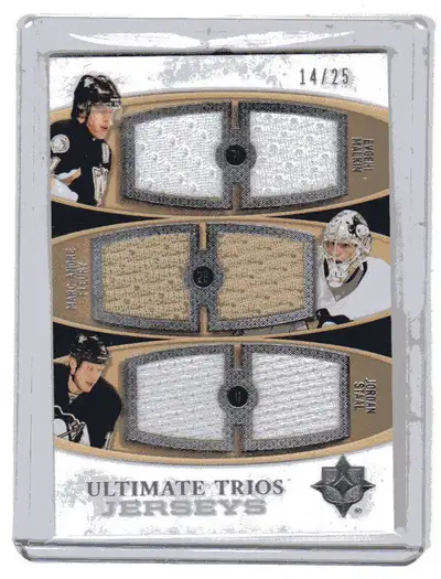 2010-11 Ultimate Collection Ultimate Jerseys Trios #UTJ5 Jordan Staal/Evgeni Malkin/Marc-Andre Fleur...