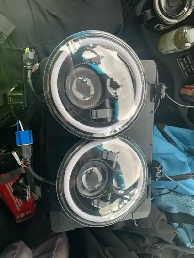 I am selling a pair of used Jeep LED headlights that will greatly improve your nighttime visibility...