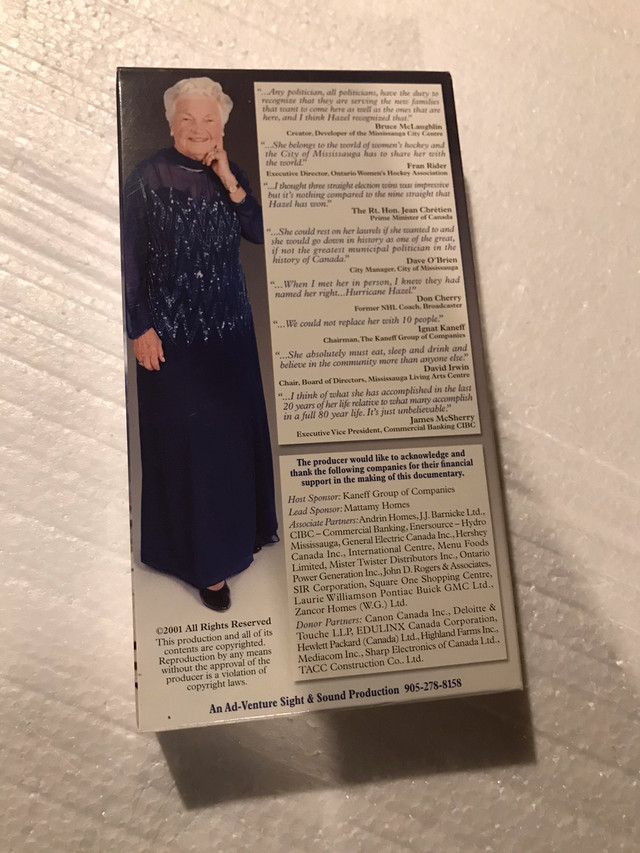 The Life and Times of Hazel McCallion 2001 collectors VHS in Arts & Collectibles in St. Catharines - Image 2
