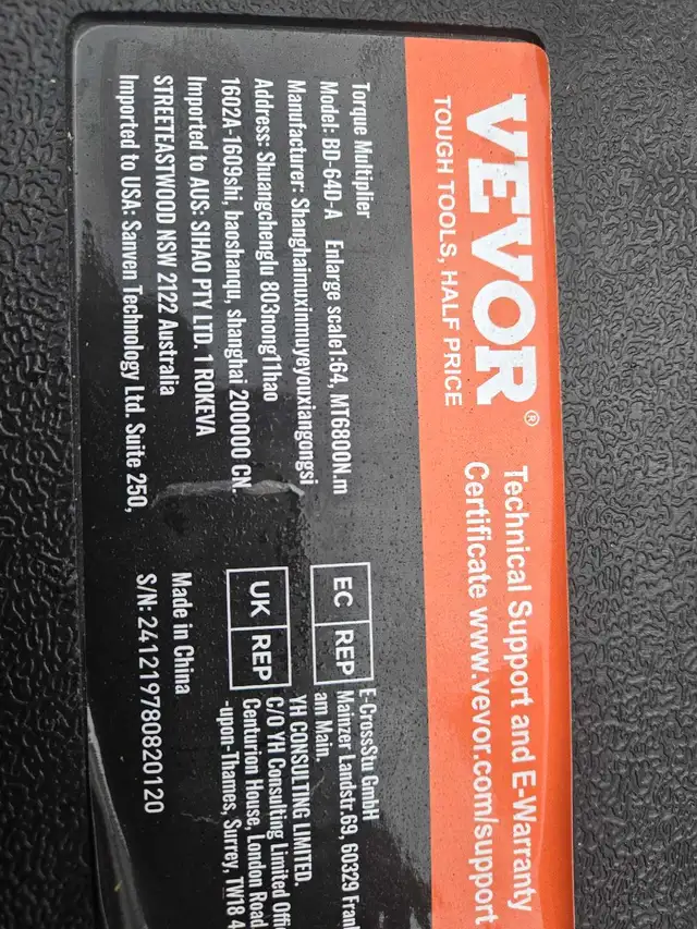 VEVOR torque multiplier in Hand Tools in London - Image 3