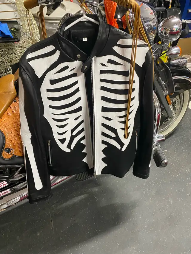 Skeleton Leather Jacket Mens in Men's in Grande Prairie - Image 2