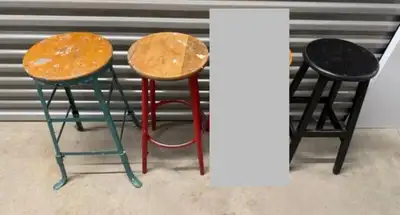 3 vintage high chair kitchen counter stools, View more