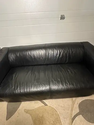 Modern Black Leather Sofa, View more
