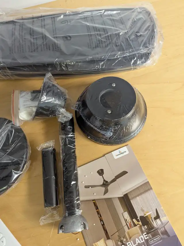 BvenuBigLite Ceiling Fan (No Light) - 52" 3 Blade Modern Black O in Indoor Lighting & Fans in Mississauga / Peel Region - Image 8