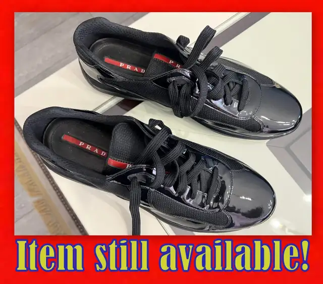 Prada Leather Americas Cup Original Sneakers Men's Size 12W! in Men's Shoes in Calgary - Image 2