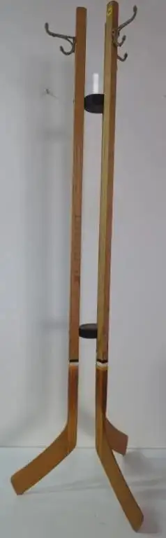 SHERWOOD / MASTERCRAFT HOCKEY STICKS FLOOR ASHTRAY + COAT RACK, View more