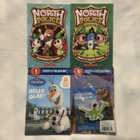 Set of 4 ~ Elementary Readers ~ Disney & North Pole Police