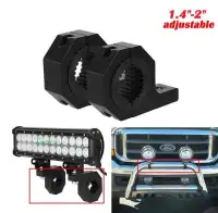 JEEP SUV Light Mount Bracket Clamp Roof Roll Cage Grill Bull Bar