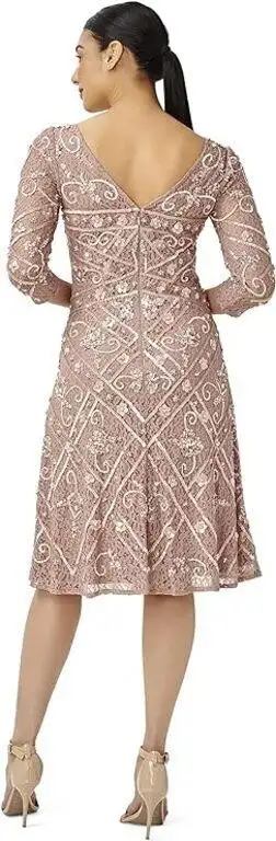 REDUCED! - Adrianna Papell Womens Beaded Fit and Flare Dress62863267809538121