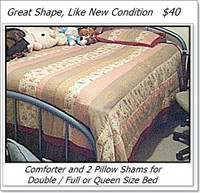 Comforter and 2 Shams for Double/Full or Queen $40 and more