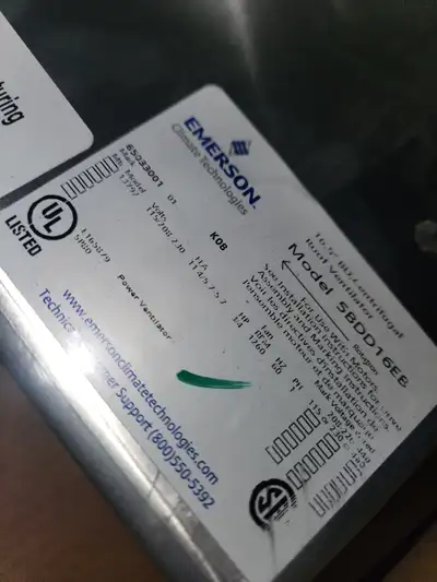 Emerson climate technology Model 5BDD16EB. ROOFTOP VENTILATIIN EXHAUST FAN ,BELT DRIVE 110V . $750,0...