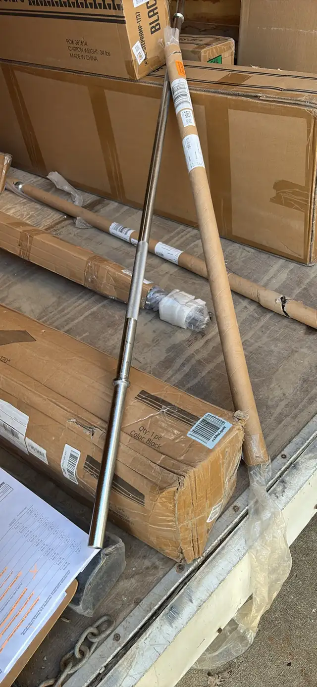 Fitvids Olympic Barbell Standard Weightlifting Barbell, 1IN6FT in Exercise Equipment in Sarnia - Image 3