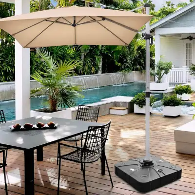 New DORTALA Offset Patio Umbrella Base Weight Stand with Wheels, View more