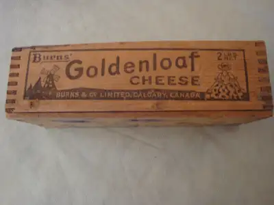 VINTAGE BURNS' GOLDENLOAF CHEESE BOX /WINDMILL LADY, View more