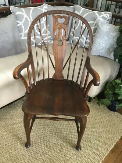 Antique Windsor Arm Chair With Back Splat, View more
