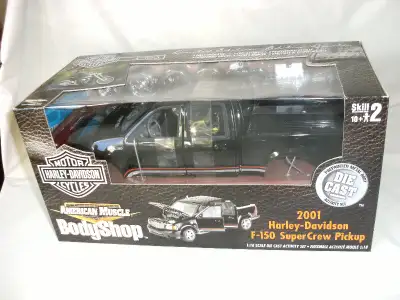 American Muscle Body Shop 1:18 2001 Harley Davidson F150 Super Crew Pickup BLACK ****MODEL KIT Prepa...