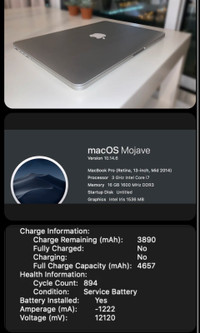 Macbook pro 13” retina i7 processor 