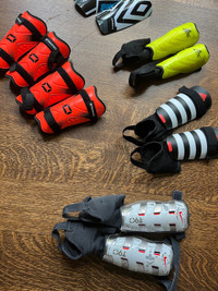 Assorted shin pads for soccer 