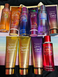 Brand new and unused Victoria’s Secret mists,lotions, gift sets!