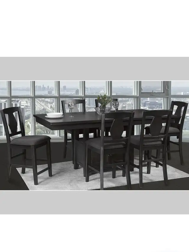 NEW- Grey Solid Wood Butterfly Leaf Dining Table Set With Bench in Dining Tables & Sets in Markham / York Region - Image 3