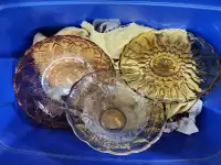 Miscellaneous Bin of Assorted Depression Glass, Crystal, China