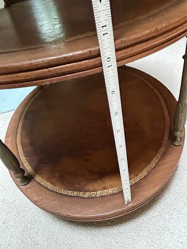 Antique Etagere 3 level end table night stand bar mahogany wood in Other Tables in City of Toronto - Image 10