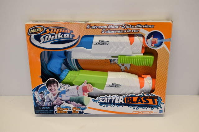 NERF Super Soaker Scatter Blast 2-pack 412931 Shoots 34 Feet in Toys & Games in Red Deer