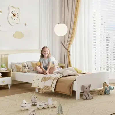 Bed Frame for Girls and Boys, Bedroom Furniture, White, View more