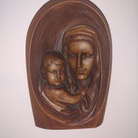Antique wall plaque Mother and Child