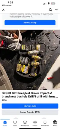  Tons of DeWalt tools, not drivers drills, LED lamps, batteries 