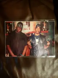 RARE Biggie and Tupac together 8"x12" canvas style glossy poster