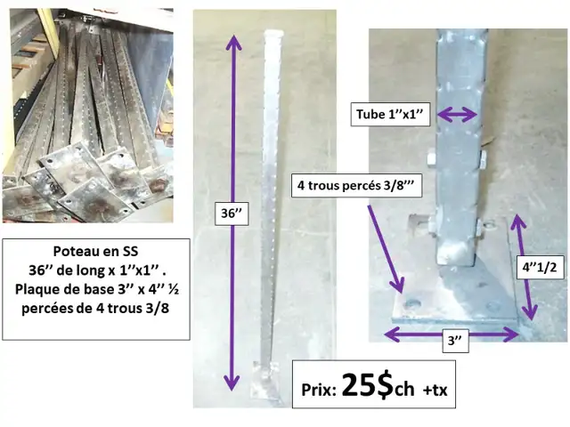 Tube en Stainless 1''x1'' x 0.050'' d'épais, de 15'' à 44'' in Other in Thetford Mines - Image 5