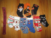 Toddler Christmas and Halloween socks