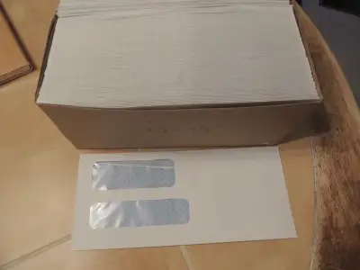 150  #9 White Business Envelopes w/Double Window- 3 7⁄8 x 8-7/8", View more