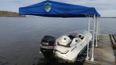 Save - $200 off Protect your boat from the elements. Canopy size is 12' x 20' Other sizes available....
