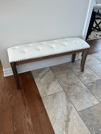 Leather/solid wood Bench