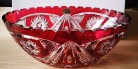 Beautiful RED LEAD CRYSTAL BOWL - LIKE NEW