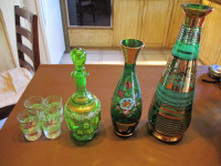 Carafes, décanteur, shooters, verre, cruche, vintage